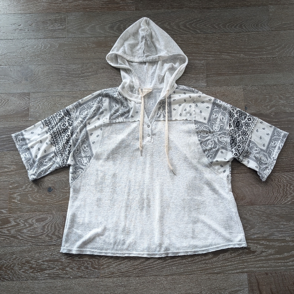Artistic Works By Lu Women's Mixed Media Hooded Top Size Large